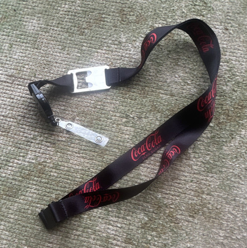 Coca cola black lanyard - black, with
