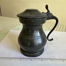 Scottish lidded Whisky pub measure 19th century 1/2 pint  Pewter  Edinburgh 