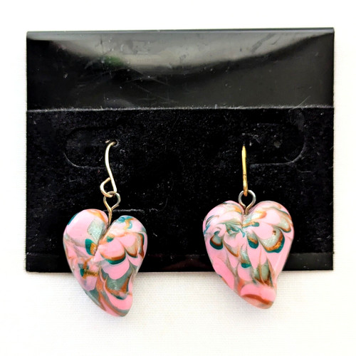 Pink heart dangle - pink,