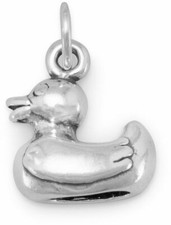 10x12mm Rubber Duck Charm .925