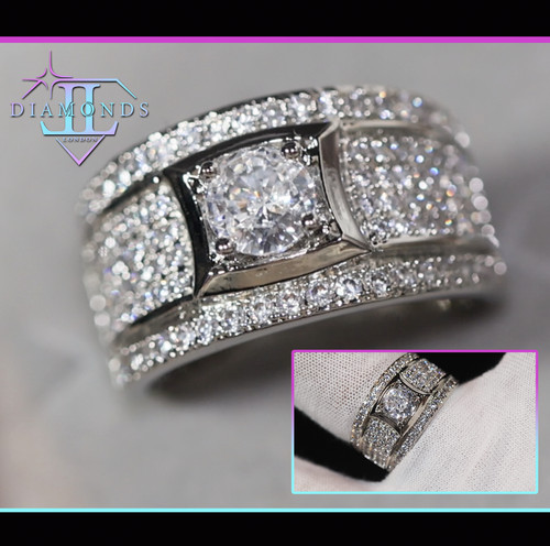 Simulated diamond ring mens - |,