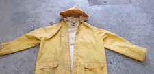 Wax Yellow Waterproof MEDIUM Rain Coat Jacket with Hood