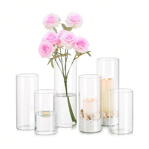 Set glass bud vase - glass, small