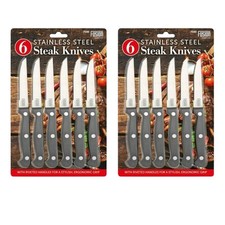 Steak Knives Stainless Steel Table Knife Kitchen Cutlery Serrated Edge Set of 12