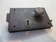 Large antique rim lock 8" x