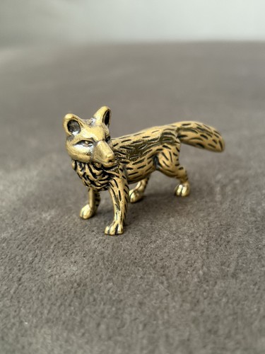 Fox solid brass figurine - solid,