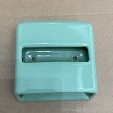 Vintage Jeyes toilet tissue box holder Green  ceramic dispenser 1930s era