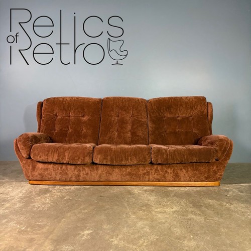 Mid century brown three seater - mid,