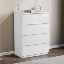 Modern Gloss 4 Drawer Bedside