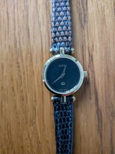 Gucci Ladies Black Dial Gold