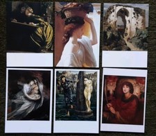 6 Art Postcards Frederic Leighton Edward Burne-Jones George Watts Rosetti Unused