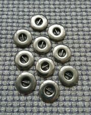 10 x Small 13mm Silver Pewter Tone Metal No Hole Shank Bar Buttons Fasteners