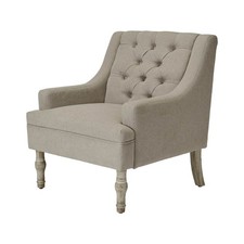 Relaxer Accent Chair Grey Linen Effect Living Room Bedroom (H)835mm (W)740mm