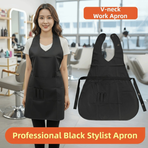 Black stylist apron - black,
