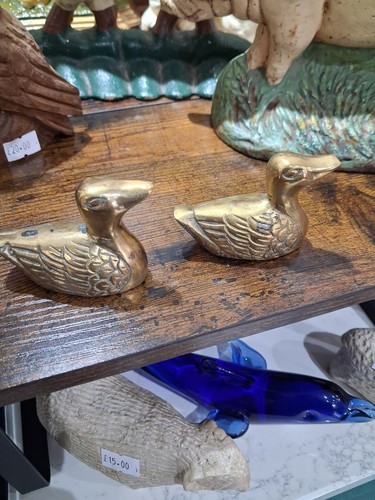 Pair brass ducks - a,