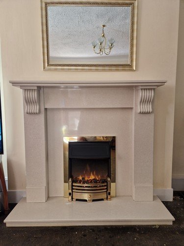 Marble fireplace with electric - fireplace,