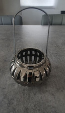 Vgc Chrome Finish Metal Hanging Lantern With Handle From The Range - Tealight ? 