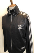 RETRO ADIDAS CHILE 62 TRACKSUIT TOP SIZE XL BLACK / SILVER
