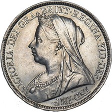 1897 Crown (LXI ) - Victoria British Silver Coin - Very Nice