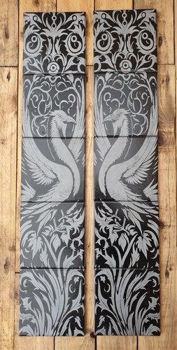 Black silver phoenix ceramic - phoenix,