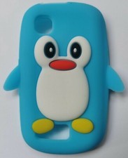 BNIP Fun Kids 3D BLUE Penguin Silicone Phone Case Cover Nokia Asha 200 / 201