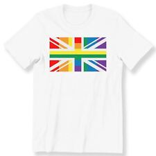 UK Rainbow LGBT Pride Flag Men's Ladies T-shirt Rainbow Pride LGBT T-shirt