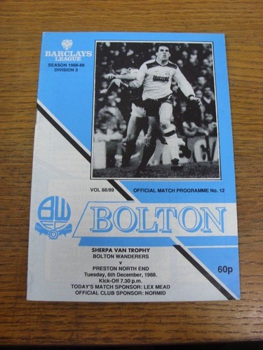 1988 bolton wanderers v - 06/12/1988,