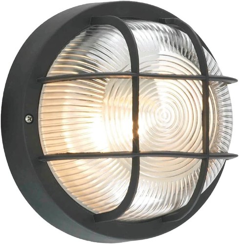 Black ribbed glass outdoor - black,