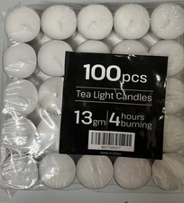 100 white tea light candles - 100,