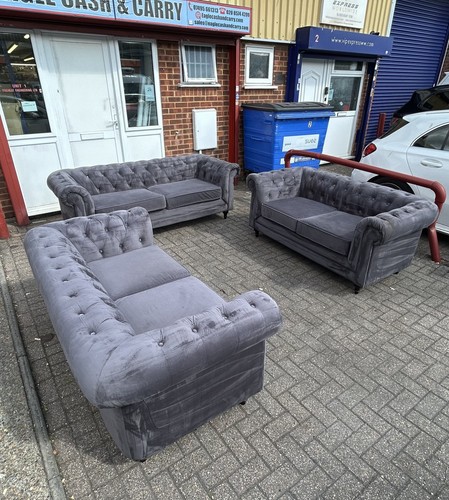 Chesterfield charcoal velvet - chesterfield,