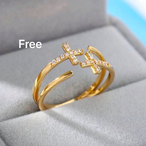 Diamond cross gold - cz, pave