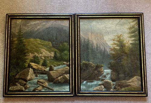 Mountain landscape framed - 2,