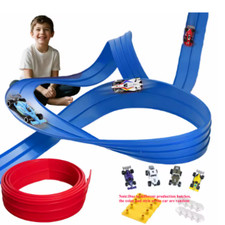 Flexible Race Track Children Toys DIY Double-track Racing Car Ramp