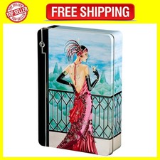 Churchill'S Confectionery - Scarlet Art Deco Tin 300G Belgian Chocolate Biscuits