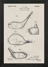 Golf Club Head Patent Framed