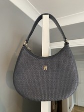 Tommy Hilfiger City Raffia Medium Shoulder Bag Navy New RRP£130