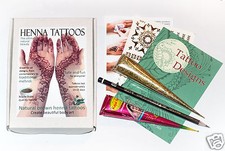 Organic Henna Tattoo Kit in Gift Box + gold Glitter Gel  JJ