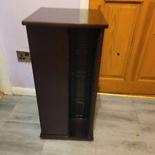 Large Spinning Floor Standing CD Storage Heavy Wooden Vintage Rack