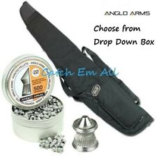 Black Padded Rifle Gun Bag Gunslip Shotgun Carry Case .22 Pellets Anglo Arms