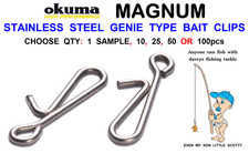 OKUMA GENIE BAIT CLIPS SEA FISHING LINE BRAID LEAD WEIGHT BREAKAWAY FAST LINKS