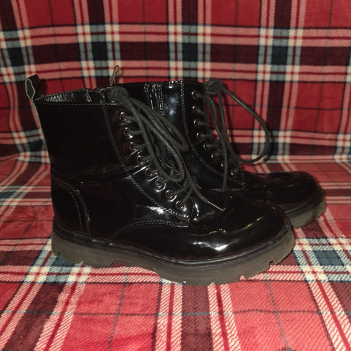 Women black patent leather - black,