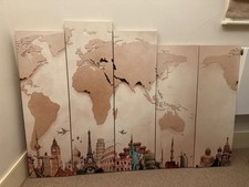 5 Piece World Map Canvas 
