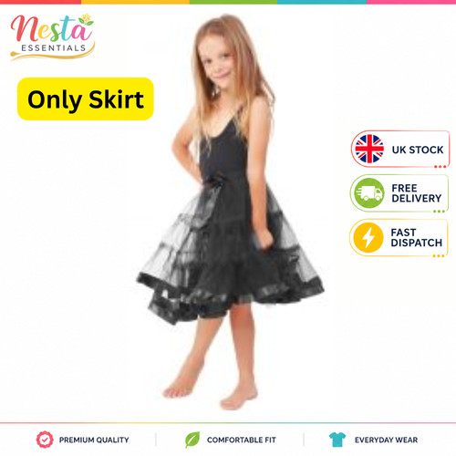 Girls black layer petticoat - black,