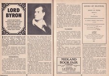 LORD BYRON. THE BRIEF BUT EVENTFUL LIFE OF THE FAMOUS POET. THIS IS AN ORIGINAL