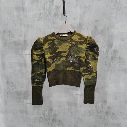Zara camouflage sequin puff - camouflage,