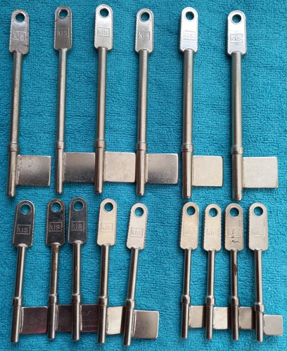 Kis blank mortice keys - 15,