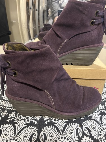 Fly london purple suede ankle - suede,