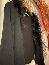 Black Bolero edged with 100% Ostrich Feathers