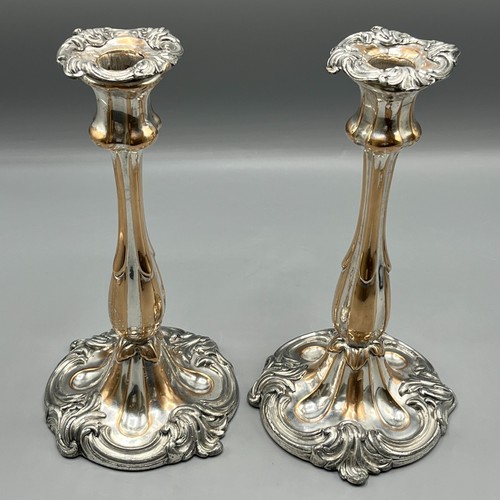Pair antique candlesticks - antique,