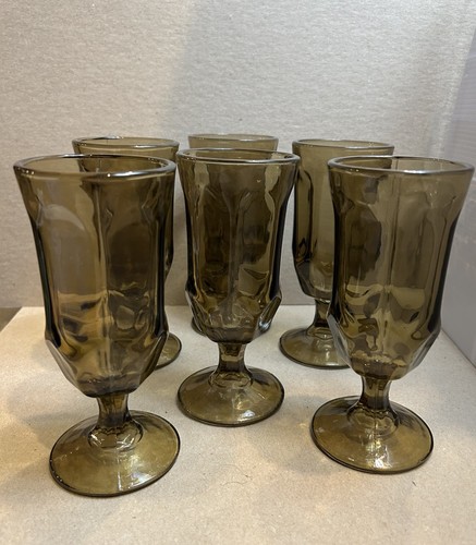 Vintage smoky glass barware - vintage,